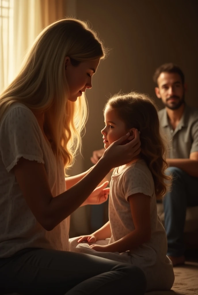 A talking to his mother