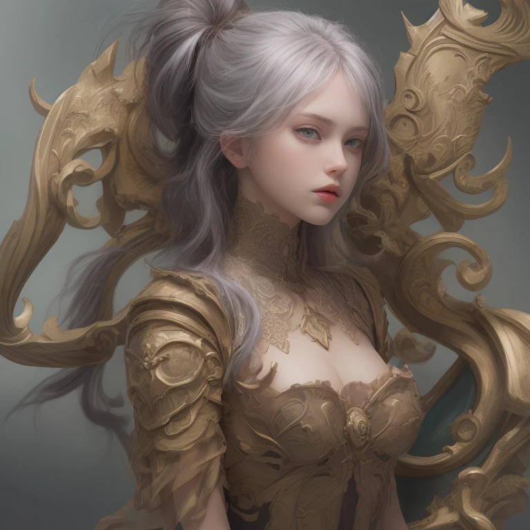 ((highest quality)),(Ultra-high resolution),(Super detailed new),(Detailed Description),((The best CG)),(A masterpiece),Ultra-detailed art,A wonderful new art form,(Fantasy art with intricate detail:1.5), (A female demon restrained by chains:1.3),(Eyes of Madness:1.2),