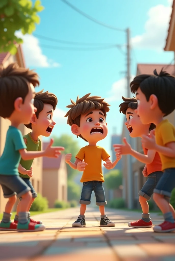 Image of a boy who is being teased by his friend