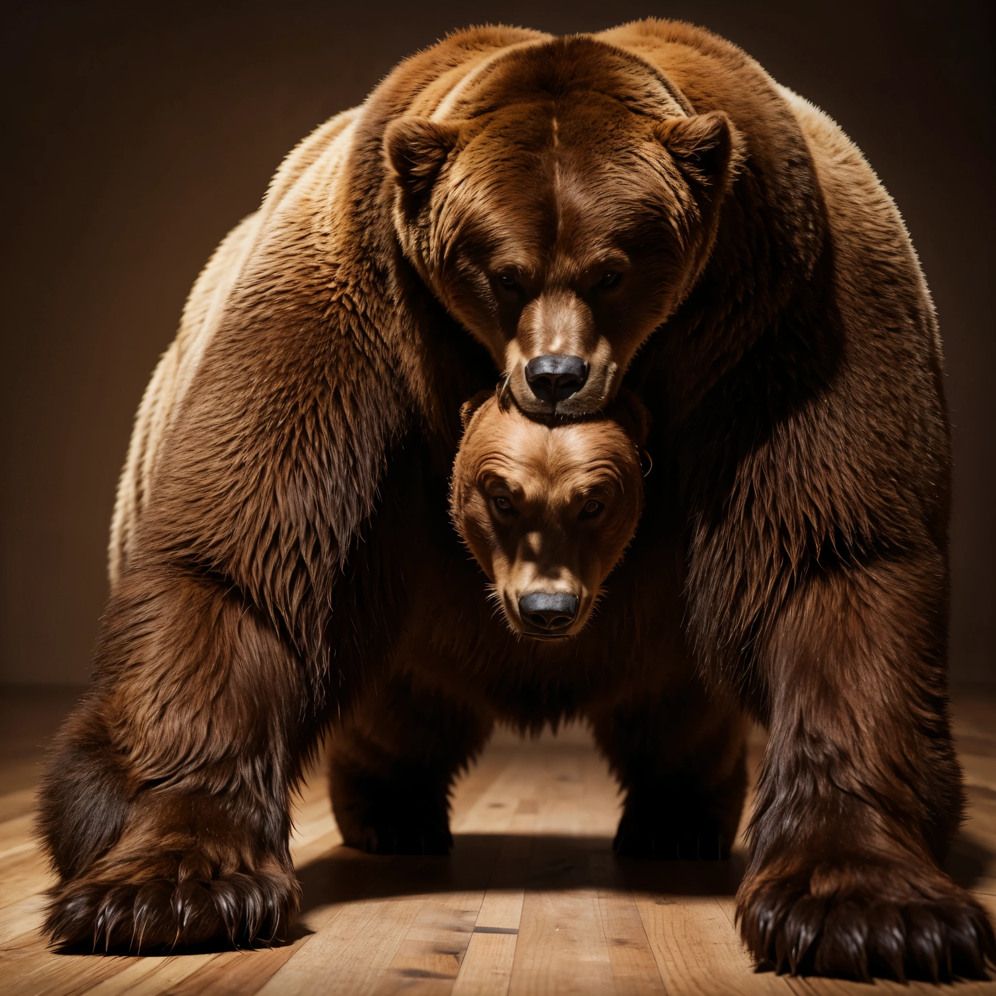 HD graphics，Detailed and realistic，high detal，high qulity，photo-realistic，photorealistic eye，Detailed paws，Masterpiece artwork，top-quality，32k，hyper HD, ((((feral bear)))), ((((ass to wall)))), ((((on all fours, raised tail,  huge balls, hyper flared penis, erected, excessive cum, hyper cum splatter, cum explode, cum strings, cum all the way through, all the way through, excessive cum on wall)))), ((((cumplosion, mouth cumplosion, gaping mouth)))),