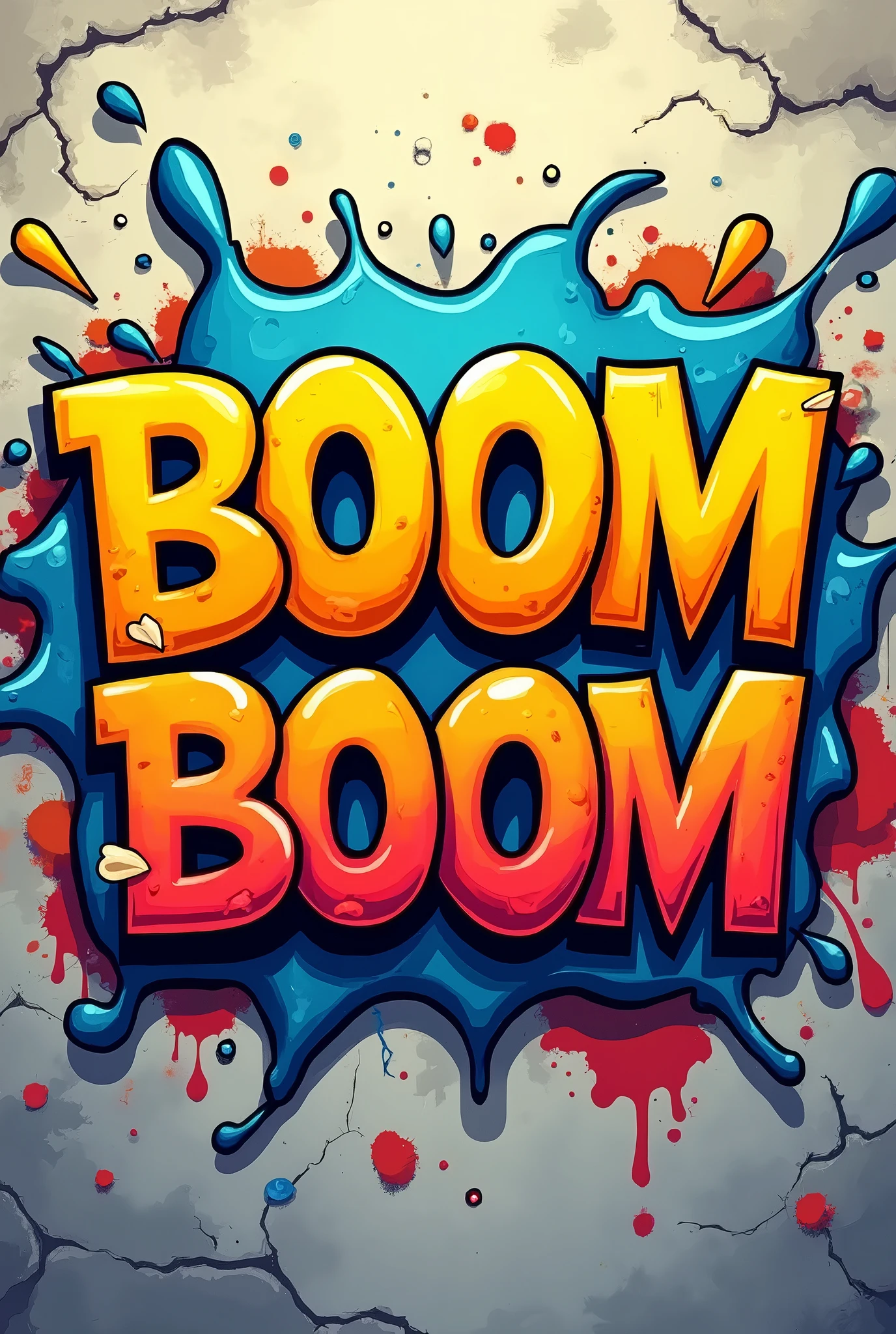 Generate a print from a graffiti, written boom