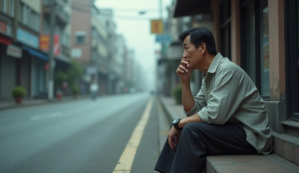 A man, asian man, smoking, lonely, back, backlight, black background --auto --s2