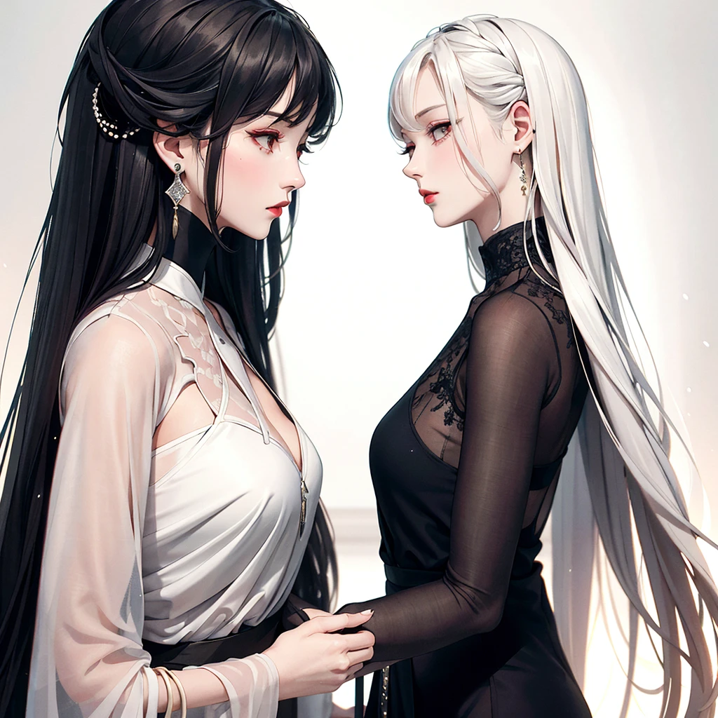 thin woman, big clothes, skinny legs, dress up, hospital clothes, short hair, disease, Pajamas, striated hair, striated hair, striated hair, black hair, asymmetrical hair, frizzy hair, messy hair, halo, no students, no students, blank eyes, Devil's eyes, makeup, nosebleed, smile, angry, happy, Hyper realism, anime style, Realism, anatomically correct, textured skin, best qualified