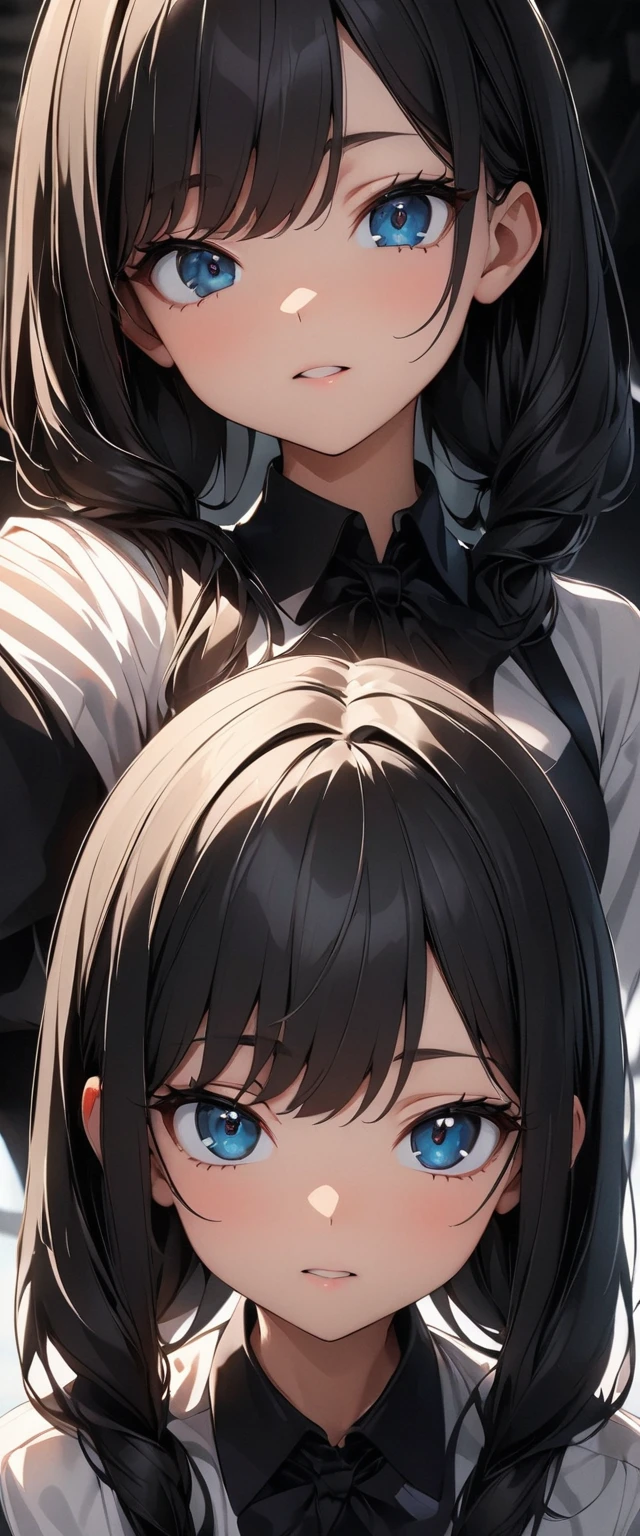 1boy,1woman,mature woman sucking boy's penis,blowjob,woman,black hair,woman focus,penis in mouth,sweaty,red bowtie,dress shirt,at nightclub,cum,detailed skin,sucking,open eyes,trembling,short hair,teary eyes,from above