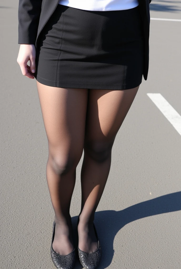 160lb 5’2 black girl in heels and wearing black tights