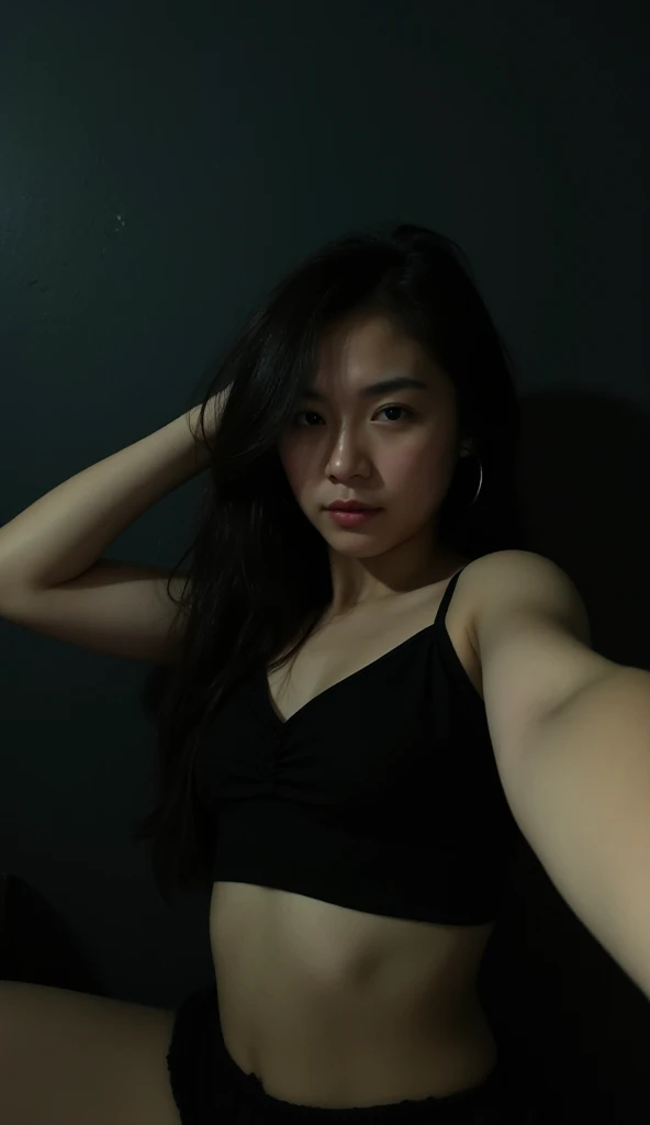 Auto selfie,in the bedroom , in bikini, expression would be and at the same time seductive