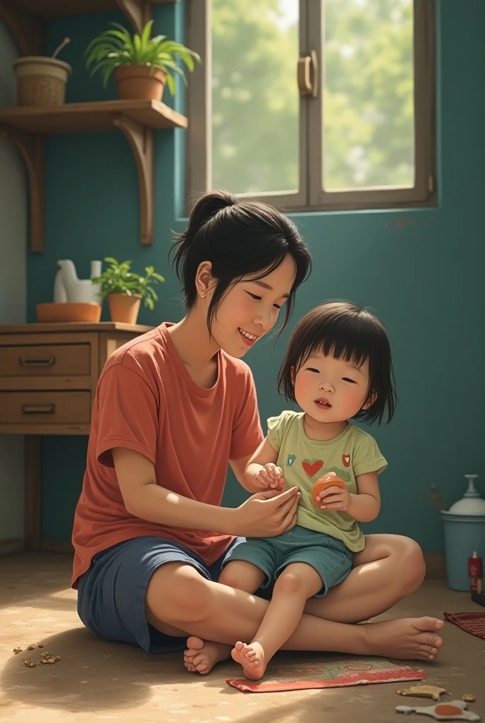 Um pai, A Daughter and Mommy