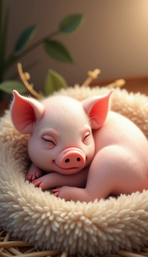 a pink pig sleeping indoor, sleeping, indoor, <lora:UltimatePinkPig_v1.0:0.8>, ultimatepinkpig, <lora:add_detail:-1>