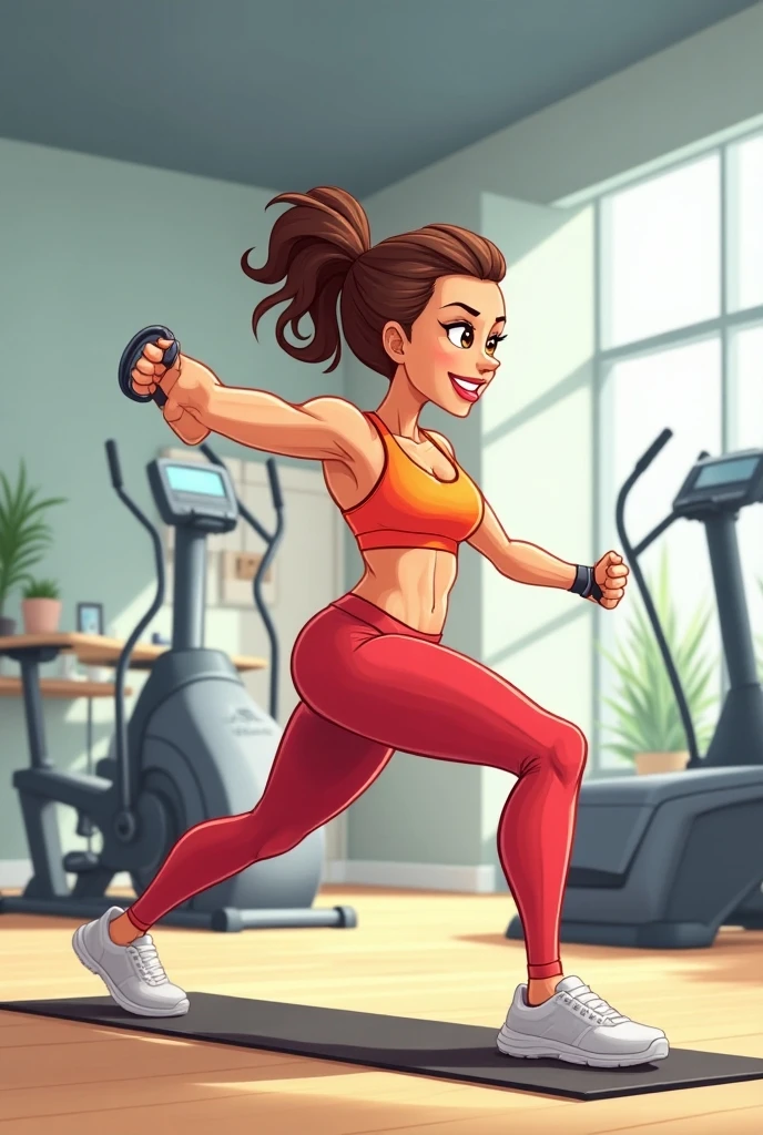 Animated image of being in the gym jumping rope