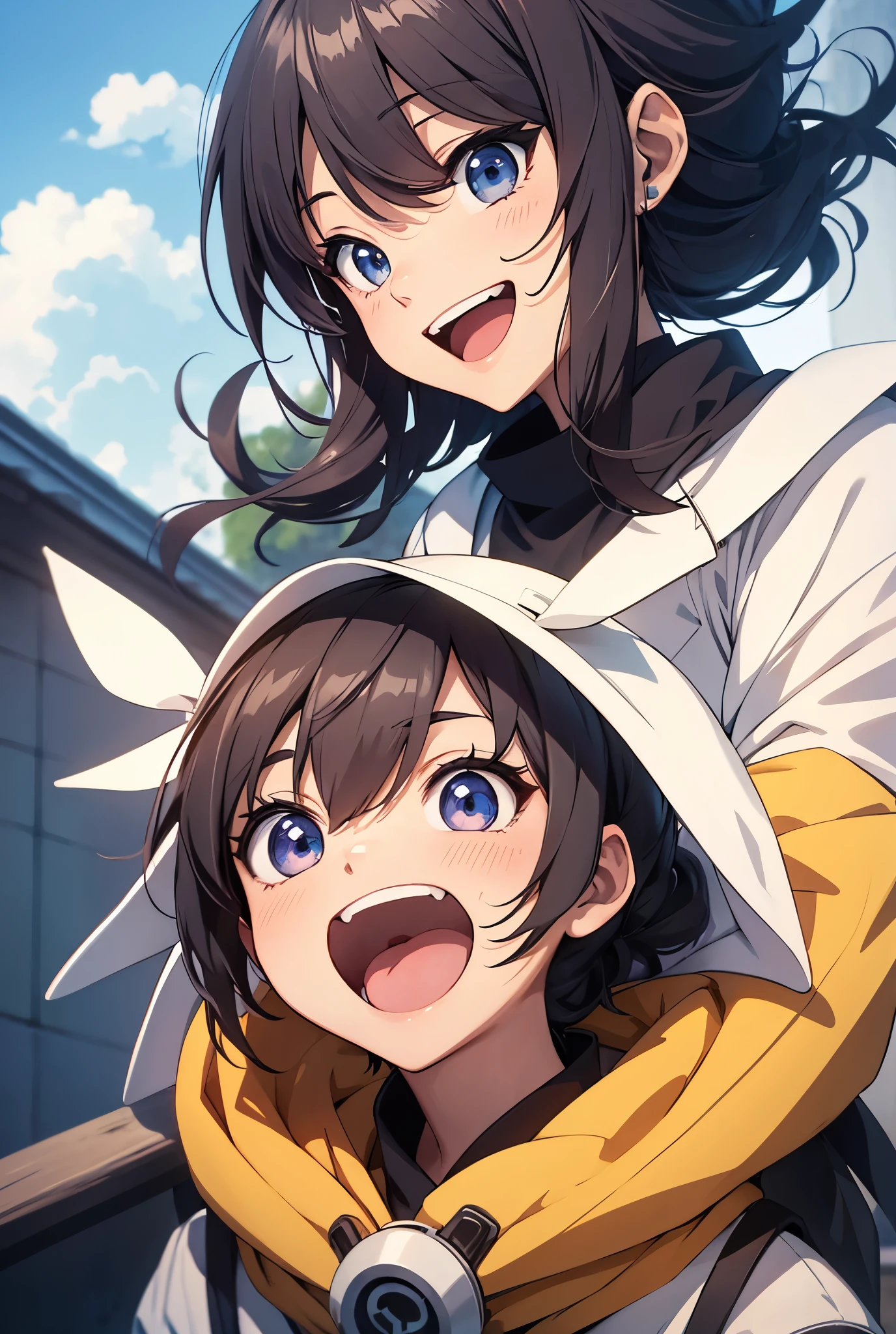masterpiece, best quality, 1girl,((cum in mouth)), tongue, too much cum, ((cum)), ((cum on tongue)), after fellatio, ahegao, smile, A cloud of dialog, add a manga emotion, megumin_konosuba, short_hair, brown_hair, black_hair, red eyes,