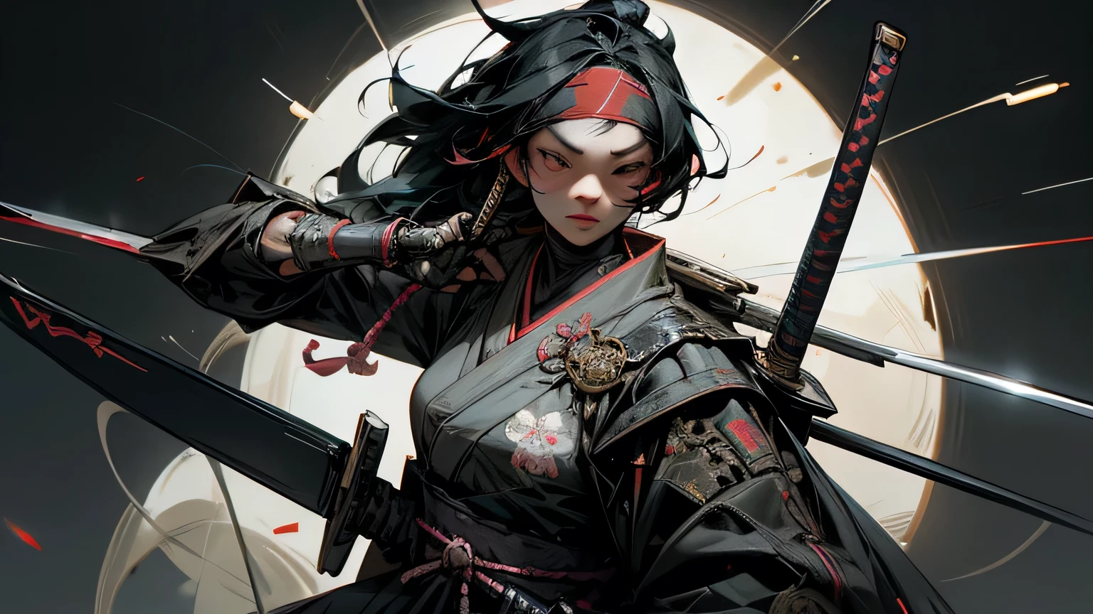 beautiful demon painting, Japanese swordを持った鬼の女, Japanese swordを振りかぶる鬼の女, strong female samurai, Japanese sword, Japanese sword, 抜身のJapanese sword, 長いJapanese sword, Japanese sword, Japanese sword, A skilled swordsman, female bodyguard, demon samurai, ２book corner, mouth with fangs, Eyes without pupils, gambling, Kumatori, Hyakka Ryōran, Flower of Shura, Looks like he&#39;s in his late 20s, beautiful black haired demon, sharp beauty, Beautiful red kimono, Dr. Moonlight, Oiran, highest ranking woman, Ghost Girl, Female Yakuza, Doji Ibaraki, Shuten Douji, Inspired by Chen Yifei, Inspired by Francesco Hayez, Inspired by Hendrik Terbruggen, Jean＝Works that influenced Auguste Dominique Ingres, Inspired by Liu Jun, Jean＝Works that influenced Auguste Dominique Ingres, highest quality, perfect angle, perfect composition, The perfect subject, best shot, official art, cinematic light, figurative art, Beautiful and expressive paintings, Beautiful artwork illustration, wonderful, cool beauty, clear, Mysterious, highest quality, official art, perfect composition, perfect angle, best shot, women only, sharp outline, pretty much beautiful face, The demon lurking in the darkness of Kyoto, Lord of Chimi-Mourou, A ruthless demon woman, demon queen, Female Yakuza, full body tattoo, wide, Rashomon, SakuraFubuki, Please refrain from, I&#39;ll let you die, raid