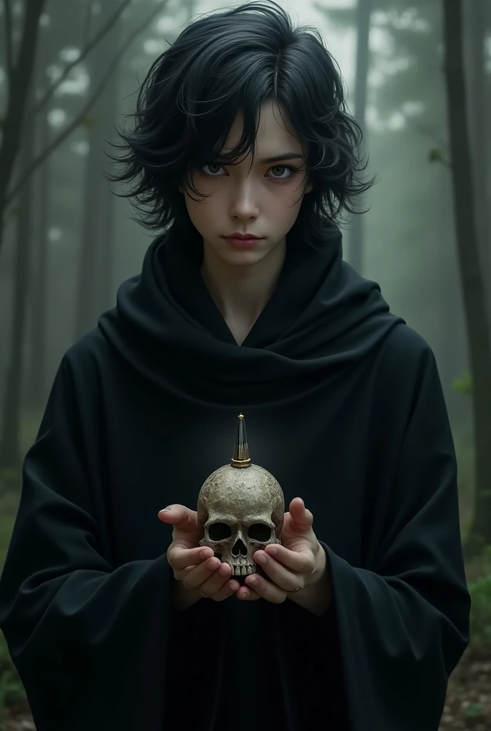 arafed girl holding a skull in front of her face, portrait of a ominous girl, scary portrait, portrait of evil girl, portrait of a young witch, dark fantasy portrait, creepy gothic portrait, portrait of a young witch girl, holding a skull, dark portrait, dark fantasy mixed with realism, cute face. dark fantasy, portrait of a dark witch