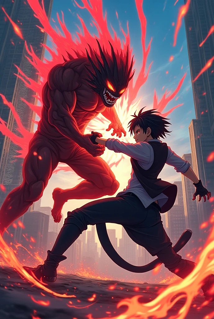 A teenager and a monster fight, entanglement, body collision, monster, role-playing game, heartbreaker, octopus, tentacle, grab attack, absorb, octopus tentacles wrap teenager, octopus absorbs energy, octopus grabs teenager, devours, eats, tentacle entanglement, transparent mucus, runny mucus, water, wet, sports teenager, modern teenager, short hair boy, sneakers, boy, gasping, shame expression, resistance, fighting, fighting, horror, full body, close-up, real