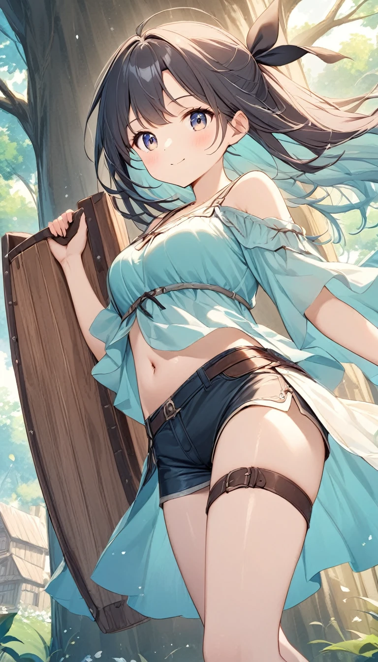 1girl in、A smile、A delightful! Save the world、The brave、heroes、(small tits)
