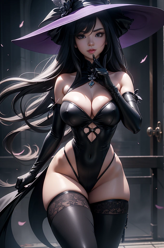 Girl standing and sexy looking at the camera, She is dressed in black sexy clothes, Girl shows breasts, ((She has small breasts)), (((tiny breasts))), Her hair is purple, Background to the Queen's Palace, skinny waist, Slender figure, Appearance of the model, confusion, sexuality, Beautiful ears, blue eyes, Casual clothes of kings, Sexy Queen's Clothes, pantyhouse, black tights, little chest, Sweet girl, attractive anime girl, beautiful anime girl, Cute beautiful anime woman, detailed digital anime art, beautiful anime girl, beautiful anime girl, Anime with small details, Best Quality, Masterpiece, Ultra-detailed, Beautiful, hight resolution, Original,CG 8K ультрареалистичный, perfect artwork, beatiful face, Face Clean, Skin, hyper realistic, Ultra Detailed, A detailed eye, dramatic lighting, (Realistic) Realistic, Full HD, Best Quality, Best Quality, Beautiful lighting, (8k wallpaper of extremely detailed CG unit), High Details, sharp-focus, The art of dramatic and photorealistic painting, beautiful smile, The girl shows interest in her appearance, bare breast, naked legs, wet body, black sexy briefs, Black Lingerje,