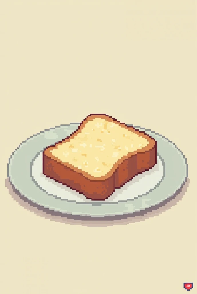 pixel art, a piece of sliced bread on a plate