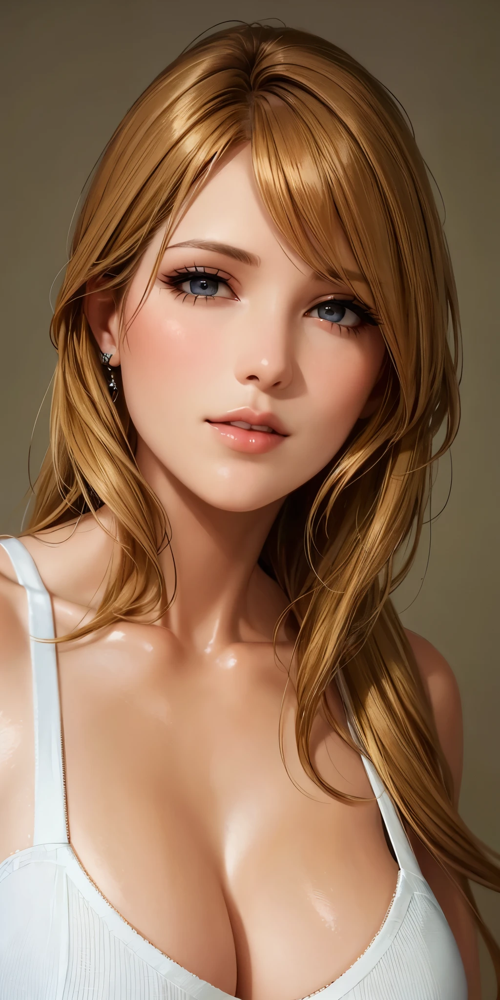 a close up of a naked woman laying on a bed, beautiful blonde girl, realistic digital painting, extremely detailed artgerm, hyperrealistic schoolgirl, artgerm portrait, very realistic digital art, realistic artstyle, ultra realistic digital painting, artgerm. high detail, photorealistic digital painting, ultra realistic picture, photorealistic artstyle, realism artstyle
