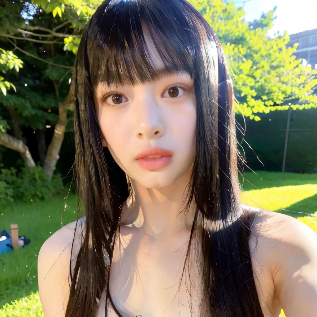 nsfw, nude, be coming,open clothes, masterpiece,  best quality, Super detailed, Illustration, Portrait, End,  Jewelry , Long Hair, Alone, ((Honey1)), (in the garden), (stage), (bangs), No makeup, cute girl, beautiful Honey , Feeling happy, sunny,  best quality,  super high definition, (Realistic:1.2), ( depth of field:1.1), (Looking at the camera:1.1),  Black Hair , ショートヘア Alone,  1 girl,  Bokeh, Soft light, bloom,  perfect bodies ,  Perfect Anatomy, photo shoot, Beautiful face, Pale skin, Beautiful Skin,   ( 1 girl), Honey,   