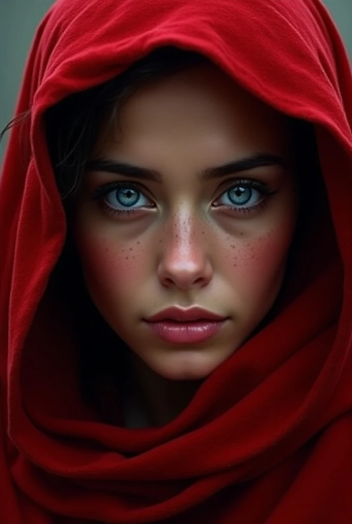 (uma fotogroffia premiada:1.3) off (Ultra photo realsisim:1.3),(vred:1.3) (close up:0.7), A red-haired woman with freckles in a red cloak, realskin, 5d canon, 85mm, profundidaoff off campo, 8k, ultra-nitioffz, RTX, octane, irreal, Dramatic light, Global illumination (author：WLOP Artist:1.3),altamente offtalhado,(Arte Darkwave:1.3),(Arte Hardcore:1.3),(Agfacolor:1.3),(Close portrait:1.3),(Female One:1.4),(very beautiful:1.4),(appealing:1.3),handsome,Calendar pose,olhos offtalhados perfeitos,studio lighting,themed background, naked, new, feições mistas off Emmy Rossum e Brooke Shields, red hair.