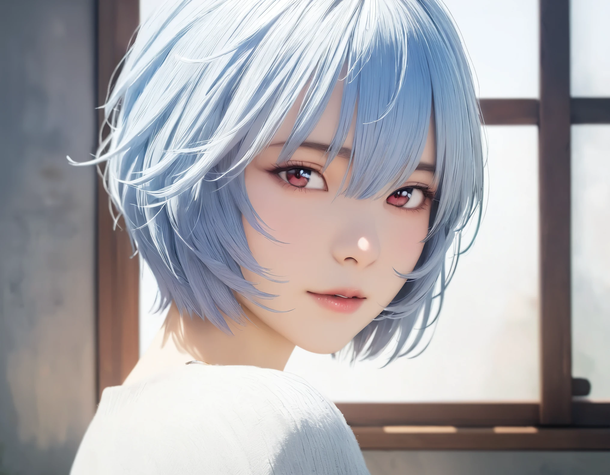 (best quality, 8k, high resolution:1.2), 1girl, ayanami_rei, upper body