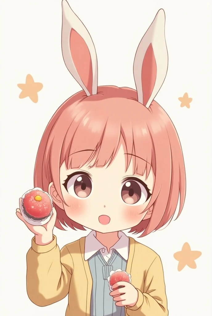 (PastelColors:1.5)、(Cute illustration:1.5)、(watercolor paiting:1.2)、(1 girl:1.0)、hair between eye、 hair between eye, 女の子1人、Premium, Solo, (girl with rabbit ears 1) Chibi, Pop, kawaii girl, Cute, Long hair, bangs, white world, background white, low-key glamour , orange flowers and hoodies , happy , orange image , white braids , hair with a bit of orange , cool , carrot cute carrot pop carrot