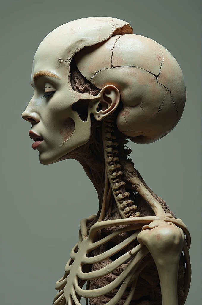 Bony woman in underwear