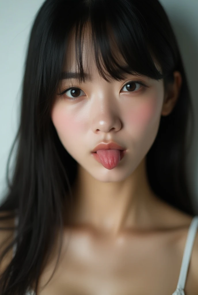With my mouth wide open、Stick your tongue up, down, left and right