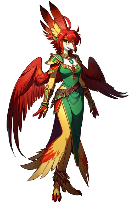 Ancient, noble angel, Avreyl, Scarlet hair, rings, female creature, prehistoric era, heiress, sky island,