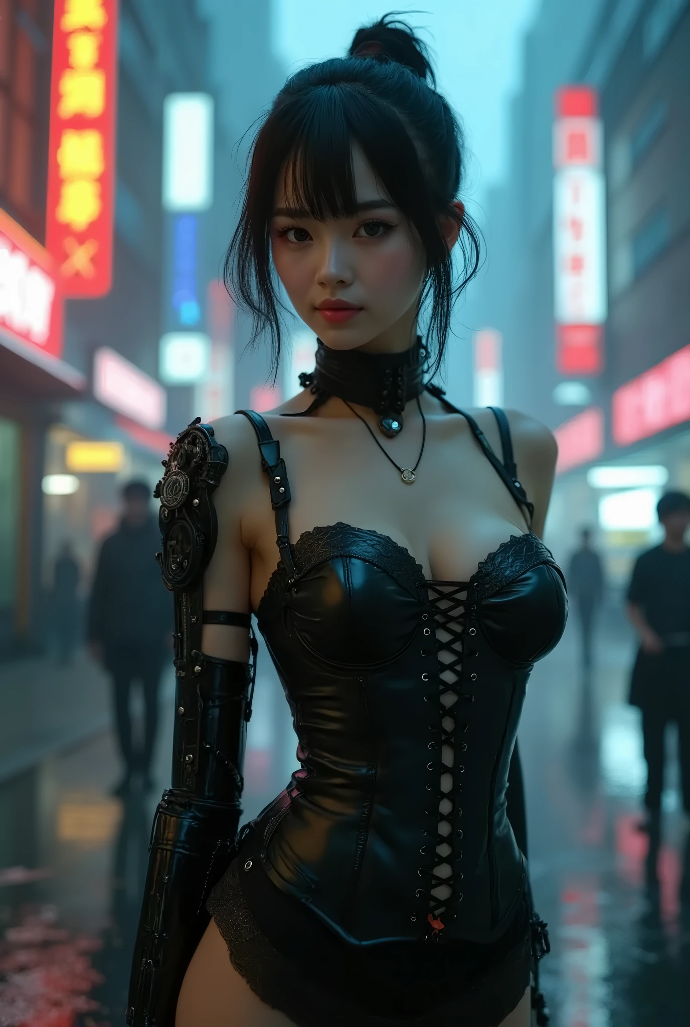 (masterpiece, Best Quality, High resolution, 32K HDR),year of dragon,chinese Mafia girl, man harem,strong woman,black long hair, big breasts