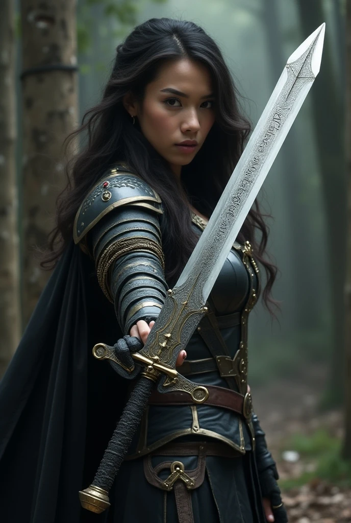 "The Enigmatic Thief" is a fantasy novel set in a medieval-inspired world. Captured by John Alcott using a full-frame DSLR camera with a Zeiss 24-275mm T2.8 zoom lens and digital film, the narrative unfolds with a mysterious and exciting tone, echoing the spirit of Robert E. Howard's legendary characters. The story follows Adriana Shadowblade, a sublime and enigmatic thief with a mesmerizing presence and a determination to succeed. Adriana's quest for a fabled artifact intertwines with dark sorcery, savage battles, and ancient mysteries, as she faces insurmountable odds with grace and cunning, grappling with her own enigmatic past and the fate of realms hanging in the balance, female swordman,close up