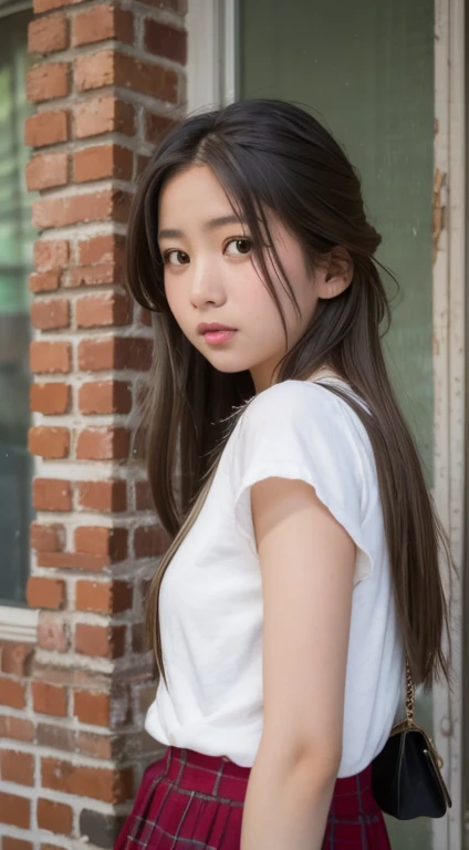 a girl wearing camisole, raw photo