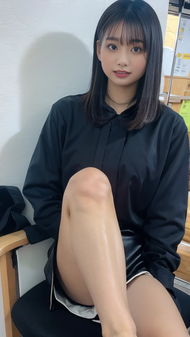 1 Female，（Realistic，Realistic：1.5），（Masterpiece），（Best Quality：1.4），（Hyper HD：1.2），（RAW photography：1.2），（Sharp Focus：1.3），（Face focus：1.2），Japanese girl，Professional attire，（Young 17-year-old：1.1），（Happy smile：1.5），（Hairy cut：1.6），（Beautiful face：1.7），（Japanese girl breast professional photo， （： 1.3）， （Wide open chest）， （Simple Gray Background： 1.6）、(((Thick legs)))、(((Glossy body)))、（((Shiny knee socks)))、(((naked)))、(((pubic hair)))
