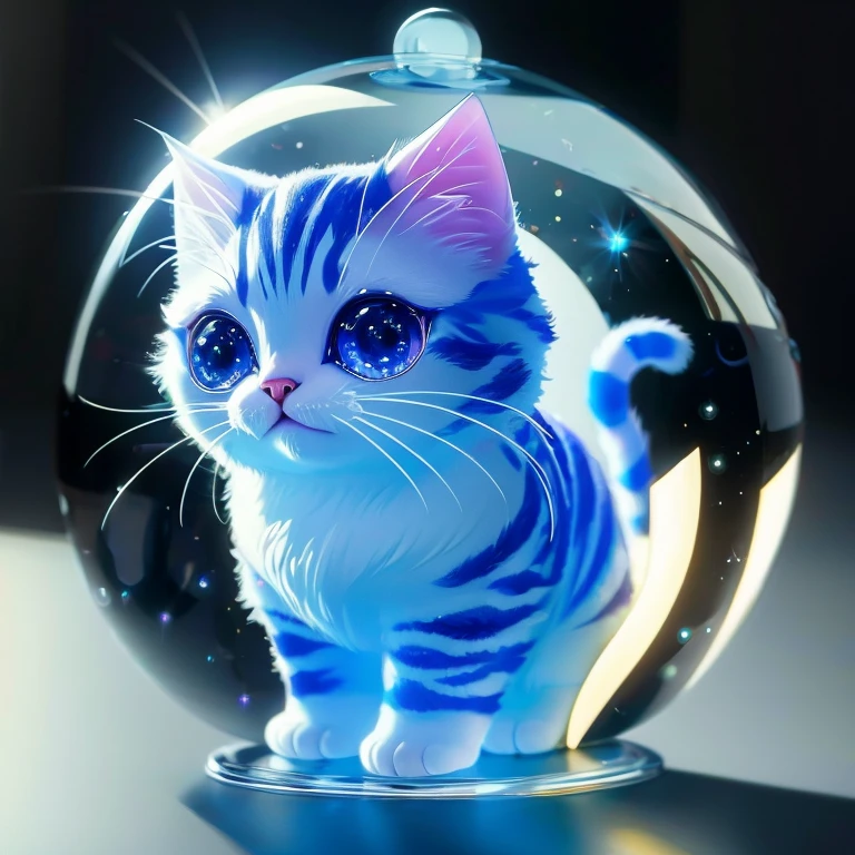 ((masterpiece, best quality,8k))，Jelly-like cat , fantasy