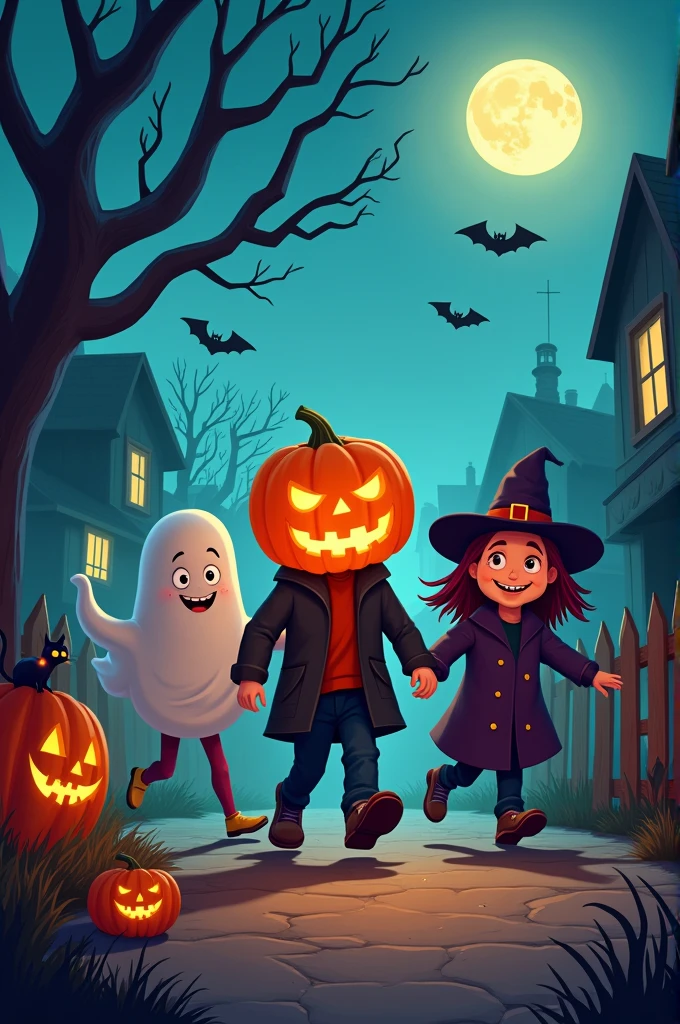 Happy halloween　Illustrations that could be used for murals、For kids、colorful、cute、POP、