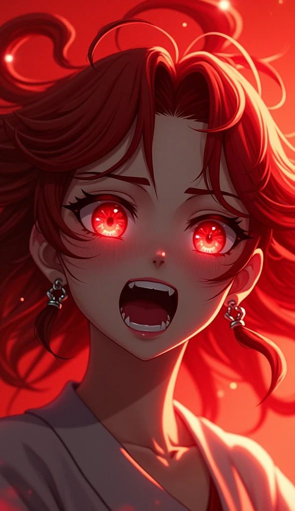 score_9, score_8_up, score_7_up, score_6_up,Madness,1girl,solo,looking at viewer,open mouth,bangs,yellow eyes,teeth,tears,eyelashes,glowing,heterochromia,portrait,light particles,close-up,eye focus
