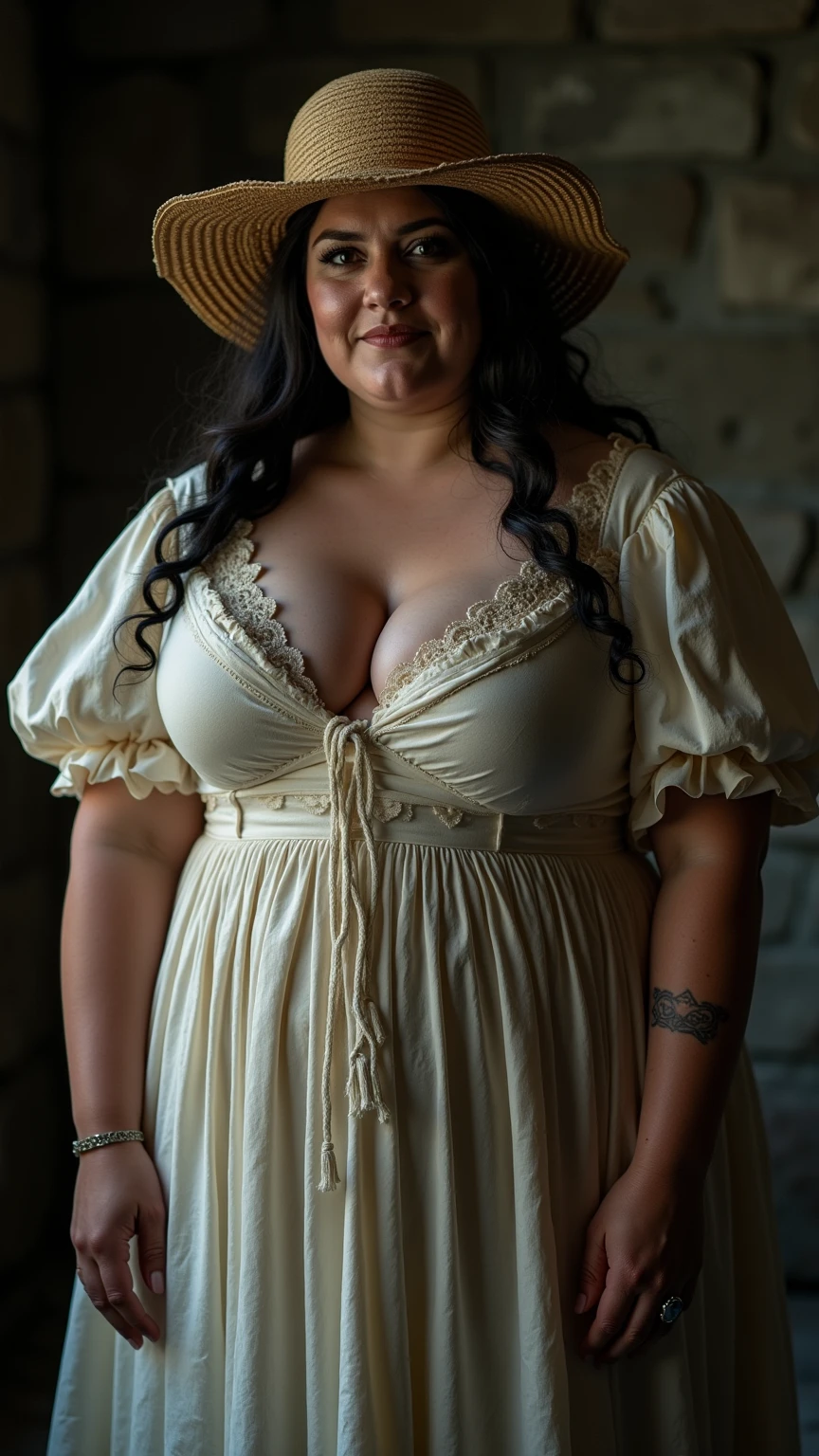 (masterpiece, best quality,photorealistic),portrait,1girl,beautiful,young,realistic,detailed face features,red corset,thigh highs, lace gloves,(small breasts:1.2),(huge sagging:1.3),breasts apart,facing viewer,looking away,((posing for a figure painter)),victorian style,(HDR:1.3),(vivid colors:1.4),(high contrast),soft lighting,intrincate details,realistic body proportions,fine detail,blank grey background,(((field of depth)))