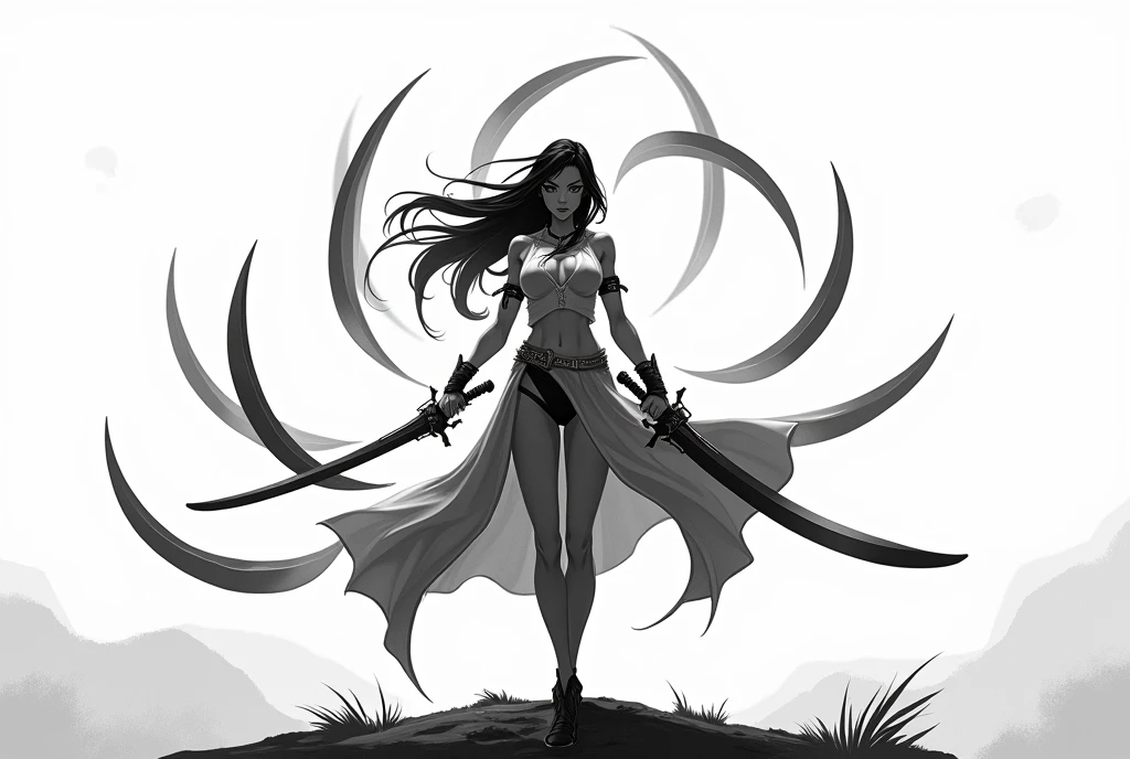 Ink drawing of Vietnamese superheroine, moden ao Dai, full body, Peter Draws, digital illustration, comic style, Dong Son drum patterns background, black and white contrast.perfect anatomy, centered, dynamic, highly detailed, watercolor painting, artstation, concept art, smooth, sharp focus, illustration, art by Carne Griffiths and Wadim Kashin ,