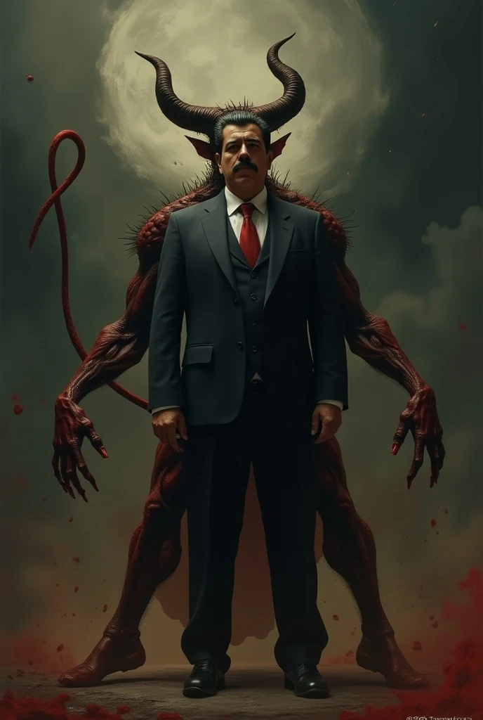 Make a propaganda of Joseph Stalin at the time of the Russian revolution against Leon Trotsky showing him with someone with devil horns, red eyes and evil and on the other side Stalin as a saving hero making a counter part , On the contrary, fighting for the leadership of the Soviet Union 
