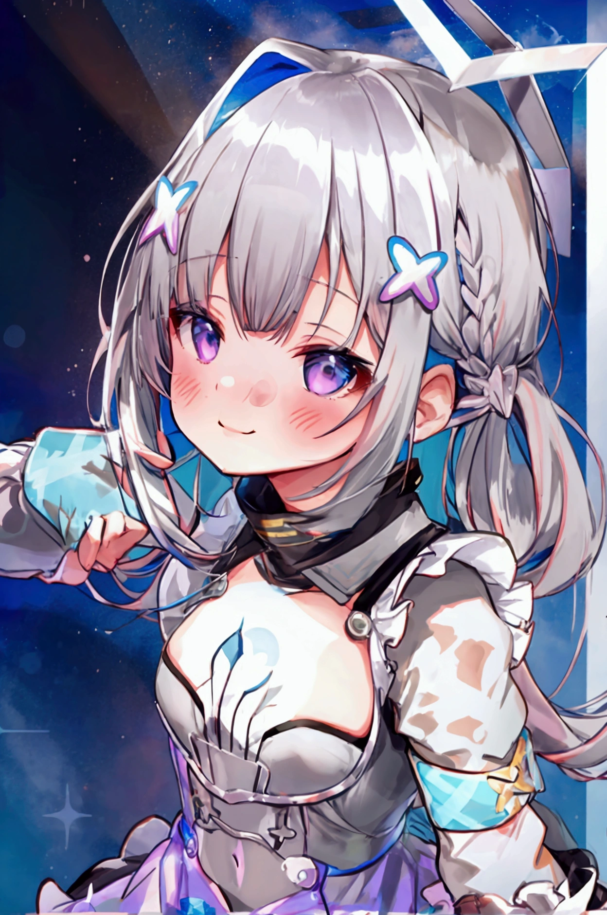 girl,Four Kanata、Silver Hair、smile、Embarrassed、Small breasts、 bodysuit、See-through、 Looking Here 、 High Resolution ,High image quality,