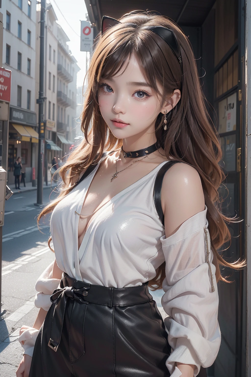 ((nsfw)), (((top-quality, 8K,超A high resolution、ultra-detailliert))),1girl in,female high-school student,a beauty girl,((fuly naked)))、((Wearing cat ears))、(long hair with blonde hair, Colorful Extended Hair),perfectbody,skinny, Tied waist,Beautiful face, acurate, Anatomically correct, Highly detailed face and skin texture, Big eyes drawn in detail, Double eyelids, Thin eyebrows, Glitter Eyeliner: 1 Natural cheeks, Glossy skin, Fair skin: 1.2, (Glossy lips: 1.4),Highly detailed facial and skin texture, Detailed eyes, Double eyelids, Natural cheeks, , shiny lips: 1.4,Simple necklace and earrings,Smile and watch the viewer,Walking in the city,【Not blurry,profetional lighting,Professional effects、(masutepiece: 1.3), (max resolution: 1.2), (Ultra HDTV: 1.2),octanerender, Fujifilm X100, Intense cinematic shots, Shallow depth of field, Volumetric lighting, kintsugi,(8K、Raw photography、​masterpiece:1.4)、(realisitic、Photorealsitic:1.37)、Shot with CineStill 800T、(Extreme top quality:1.3)、((depth of fields:))、absurderes、(超A high resolution、extremery detailed CG、hight resolution、realisitic、ultra-detailliert、a picture、A hyper-realistic、ultra-detailliert、Cinematic atmosphere、8K UHD、insanely detaileda、trending on artstationh、awardwinning photo、extremely detailed photo、hight resolution:1.5)】pubic hair, blushing cheek