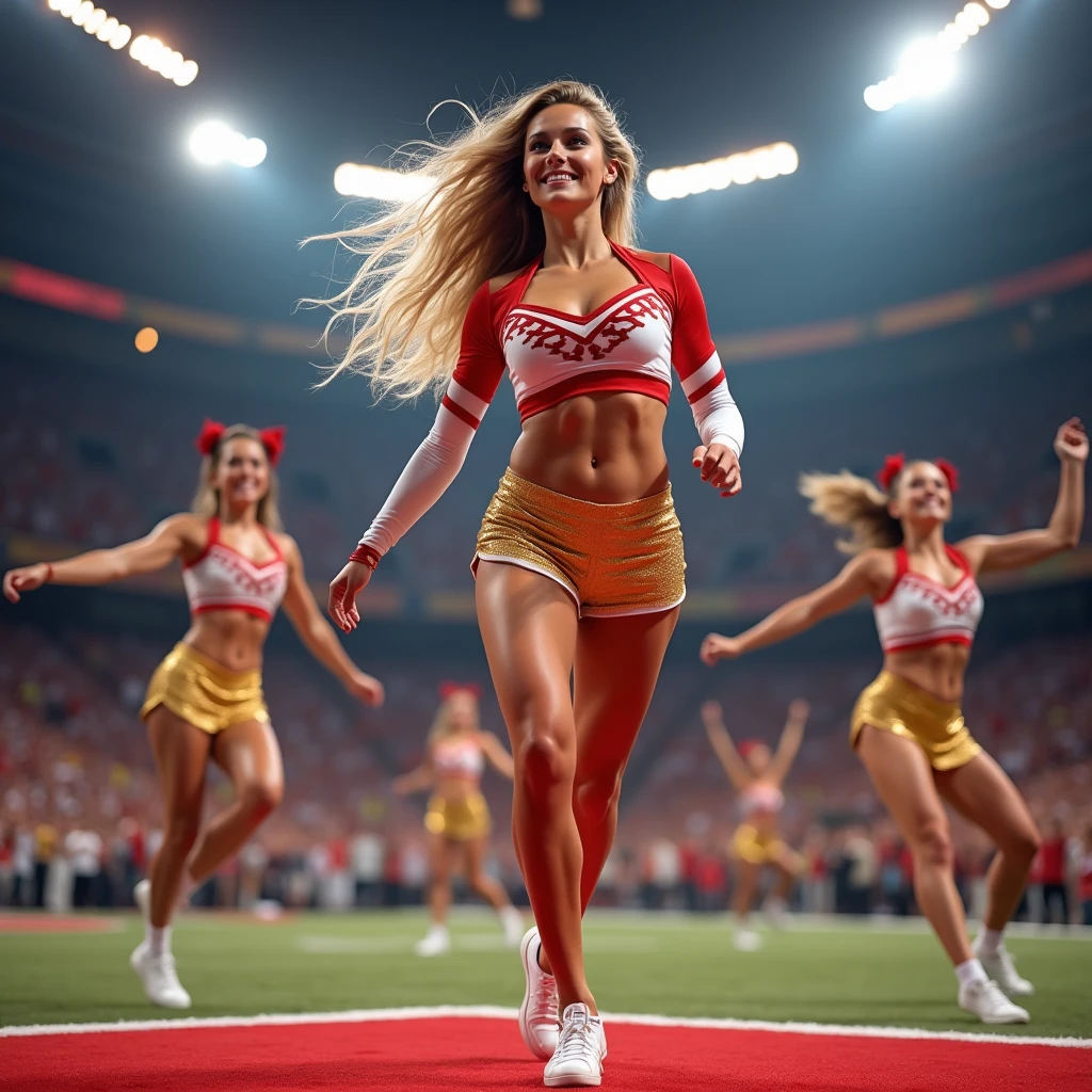 Six sexy cheerleader girls