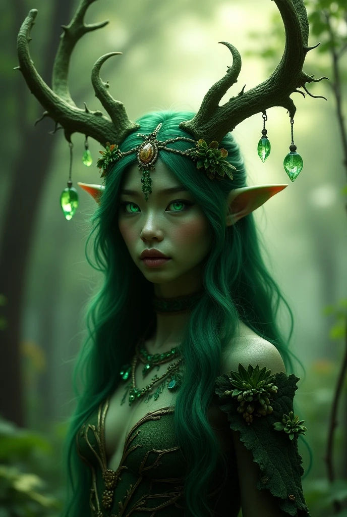 Fresh moss，earthy，petals，Tattered green strips of cloth，