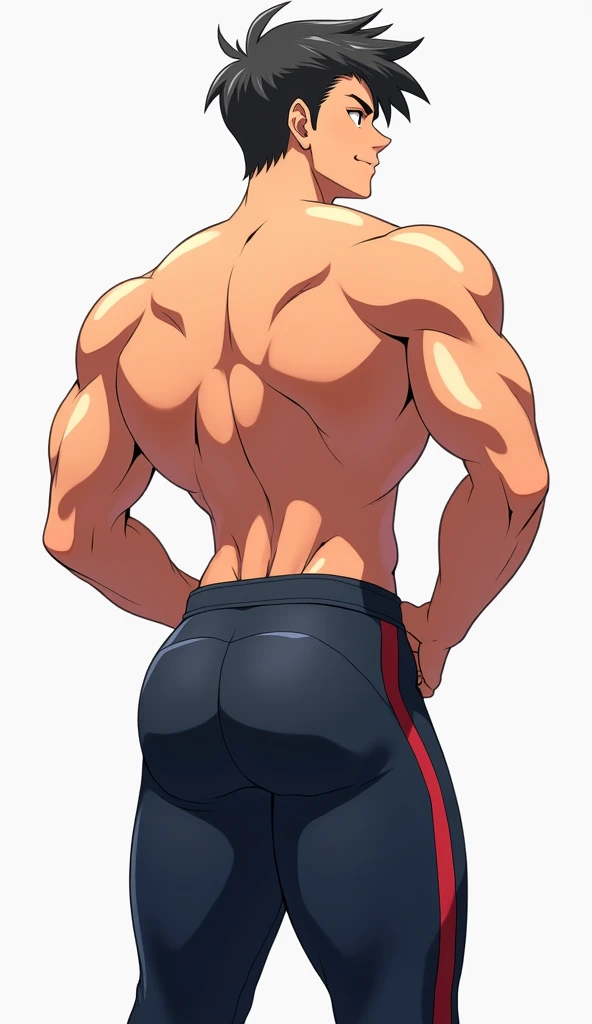 Slim man and big thighs anime showing naked ass