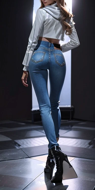 realistic,back, adult woman, moaning,beautiful ass,focus on ass,naked legs, bare legs,4k,detailed,high resolution