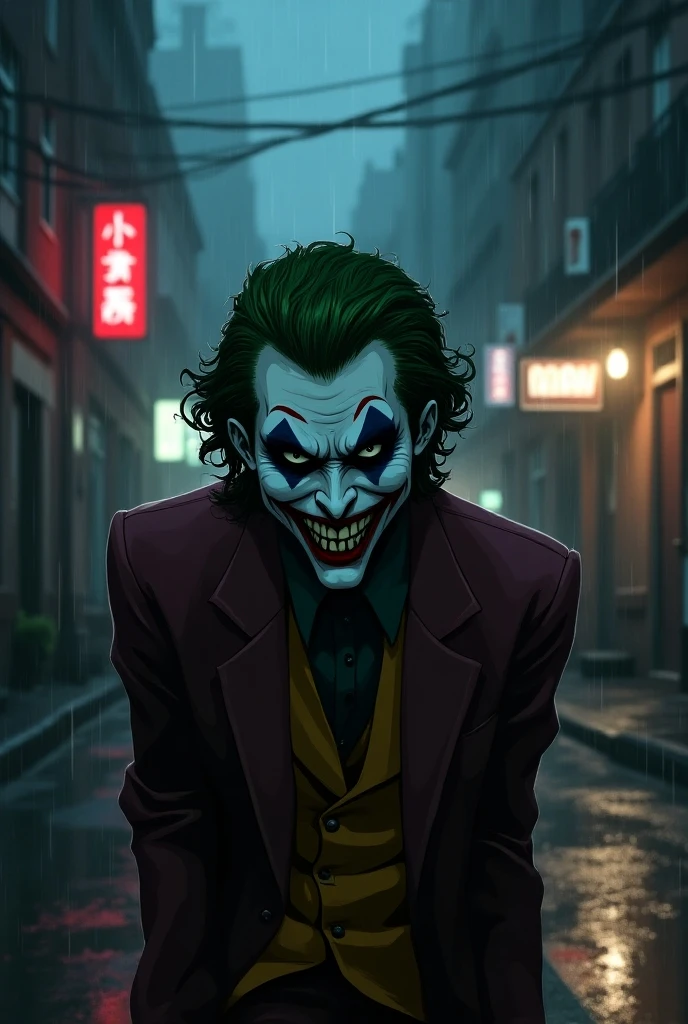 A imagem mostra uma cena inusitada do "coringa" in a relaxed moment, Andar de bicicleta. This depiction creates a startling contrast between the joker's chaotic personality and the peaceful activity of cycling.

The Joker is dressed in his signature costume, mas de uma maneira mais casual, como se estivesse aproveitando um dia de folga. His face displays a wry and enigmatic smile, como de costume, adding a dash of mystery to the scene.

He holds the handlebars of the bike with one hand, while the other hand is in the air, como se estivesse se divertindo e causando um certo caos mesmo enquanto pedala.

The background of the image presents an urban setting, with buildings and roads, suggesting that the joker is Cycling through the streets of the city.

The predominant colors are shades of purple, verde e vermelho, that are associated with the joker. Essa paleta de cores adiciona um toque de familiaridade ao mesmo tempo que contrasta com a cena inesperada.

Essa imagem cria uma cena divertida e intrigante ao mostrar o coringa em uma atividade incomum. It evokes a smile and a sense of surprise, inviting the viewer to contemplate the complexity and unpredictability of this iconic character.