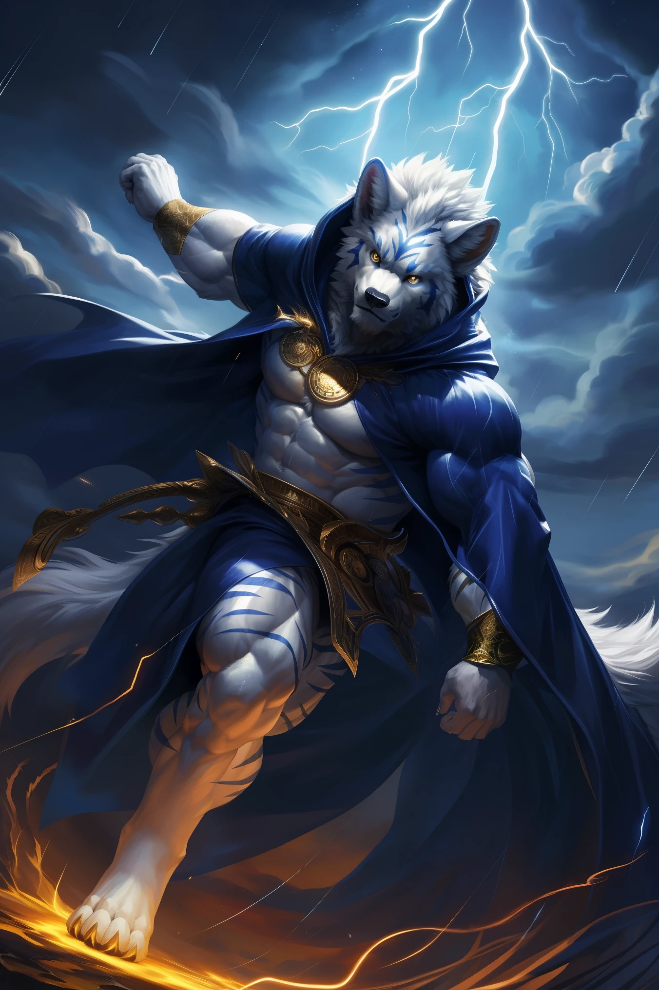 1boy,(( )), (fluffy), god of hyperdeath, ((by Michael & Inessa Garmash,Ruan Jia, Pino Daeni, chunie, darkgem)), ((asrielxdreemurr character)), black robe, horns, (best quality, ultra-detailed, best illustration, masterpiece, high res,(massive bulge, sexy look) seductive, professional artwork, famous artwork), realistic paint, black eyes, black fur, detailed realistic painting, male, (detailed white fur), asriel, portrait, detailed hands, shaded, four fingers, insane details, looking forward, (angry, open mouth, fangs), fight