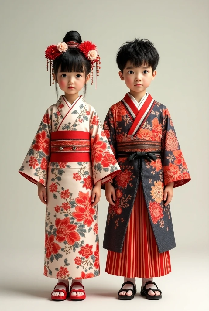  in kimono holding his sister&#39;s hand in kimono also crying
