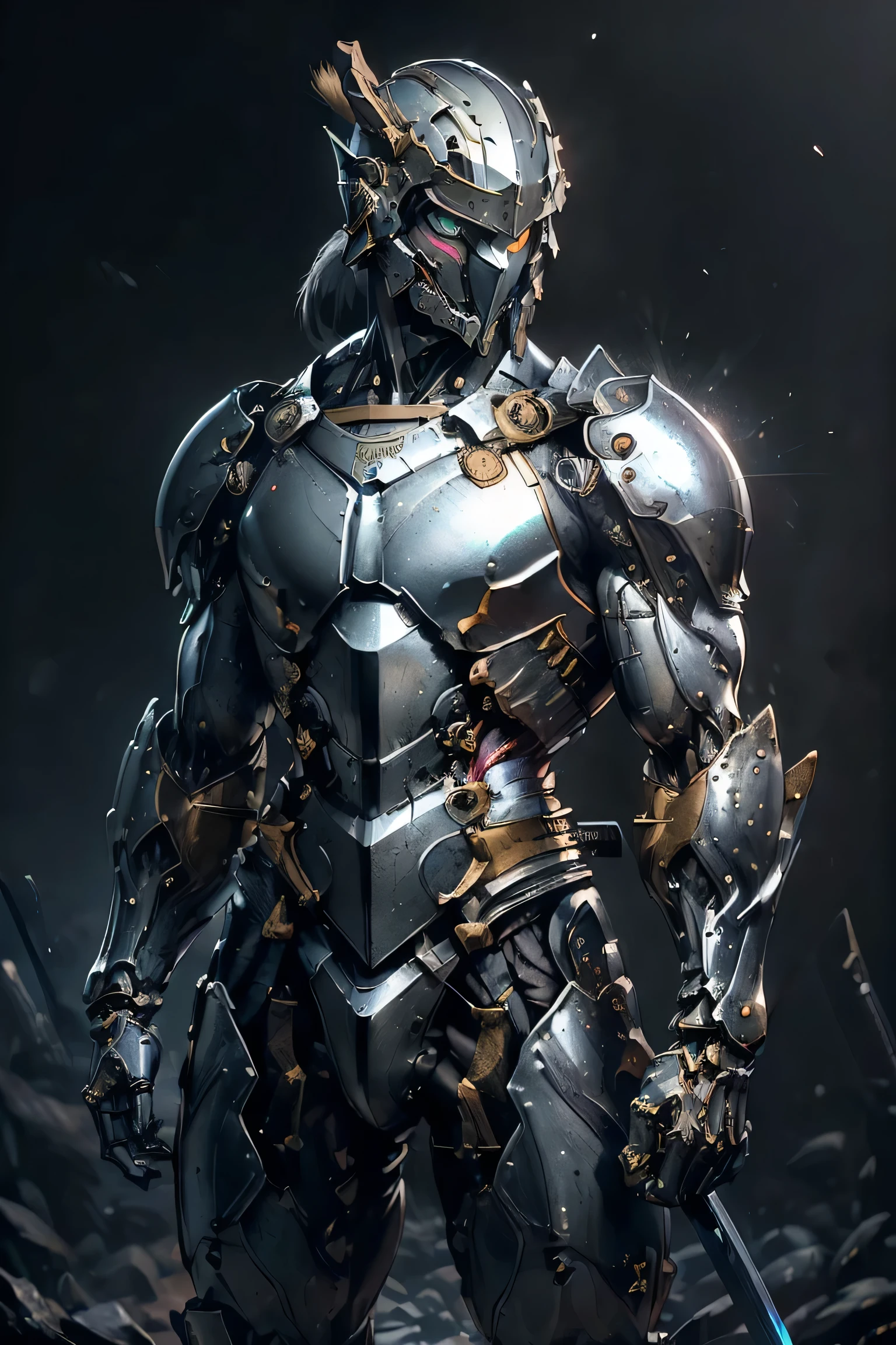 ((Carrying a sword on his back : 1.5 , dynamic pose: 1.8)), (metallic: 1.8, silver suit: 1.5), (Japanese hero, whole body), (mech bodysuit with swords: 1.5, large shoulder: 1.5), ((typhoon: 1.5)), cyberpunk, (My eyes are shining brightly: 1.5), Suit parts are large , Lots of LEDs, ( helmet with sharp antennas), Unreal Engine 5, (((realistic photo))), High image quality,  best quality,  High Resolution , Super detailed, Fine painting, Extremely delicate, professional,  anatomically accurate, creativity, RAW Photos, 超 High Resolution , 32K, Natural Light, Cinema Lighting, masterpiece-anatomy-perfect, masterpiece:1.5, ( portrait with notebook in hand), (action pose), ((was a mecha))