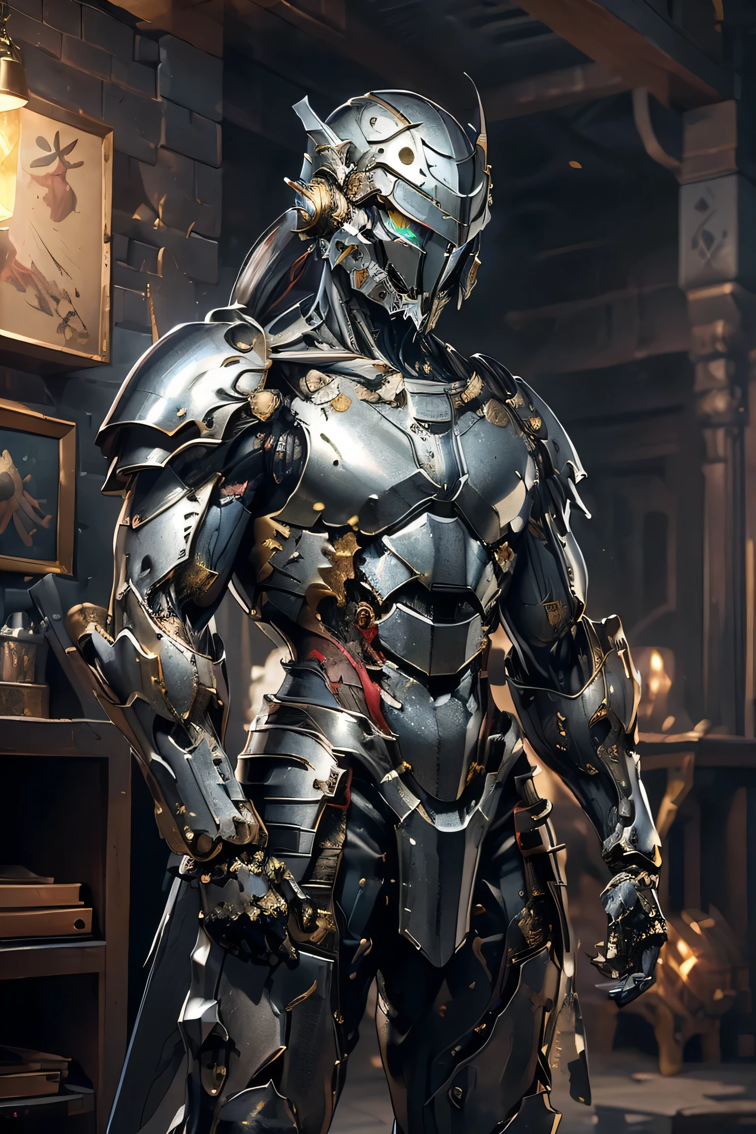 ((Carrying a sword on his back : 1.5 , Raise the sword: 1.5, dynamic pose: 1.8)), (((metallic: 1.8, silver suit: 1.5))), (Japanese hero, whole body), (mech bodysuit with swords: 1.5, large shoulder: 1.5), ((Night view full of light : 1.5)), cyberpunk, (My eyes are shining brightly: 1.5), Suit parts are large , Lots of LEDs, ( helmet with multiple sharp antennas), Unreal Engine 5, (((realistic photo))), High image quality,  best quality,  High Resolution , Super detailed, Fine painting, Extremely delicate, professional,  anatomically accurate, creativity, RAW Photos, 超 High Resolution , 32K, Natural Light, Cinema Lighting, masterpiece-anatomy-perfect, masterpiece:1.5, ((was a mecha)), (( with torn cloth wrapped around the neck ))