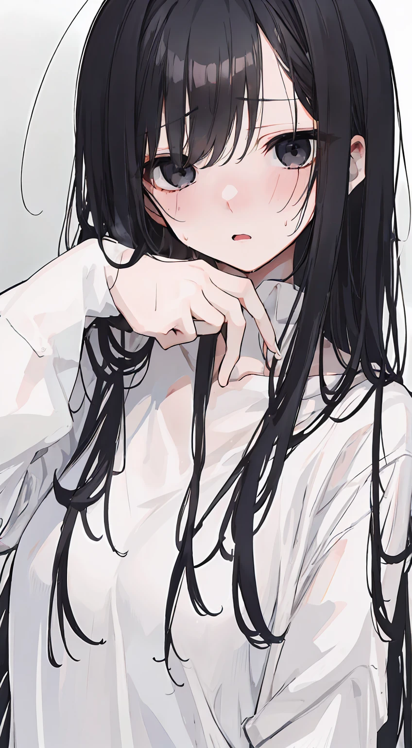 Takagi-san、Brown Hair、13 years old、long hair、See-through shirt、(🤪)、👅、ahegao